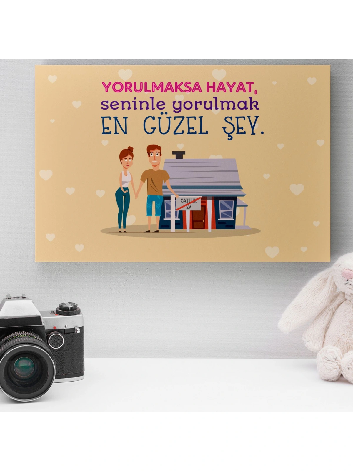 Romantik Tasarımlı Mini Kanvas Tablo - No8