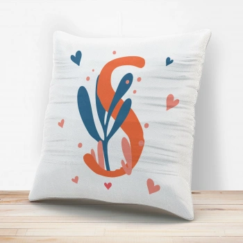 S Harfi Tasarımlı Yastık Kılıfı