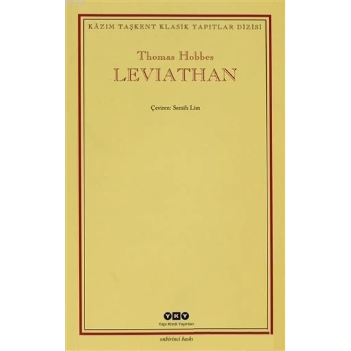 Leviathan; Bir Din ve Dünya Devletinin İçeriği, Biçimi ve Kudreti