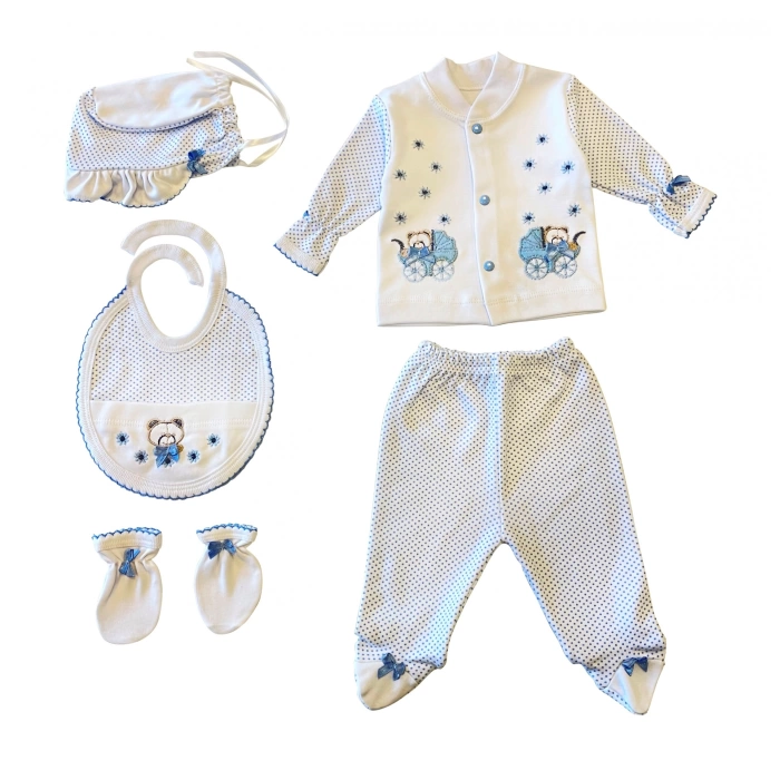 Sema Bebe 5li Premature Puanlı Set - Açık Mavi 8682476853155