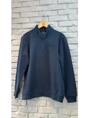 2AS Elba Unisex 3 İp Dik Yaka Yarım Fermuarlı Sweat Lacivert