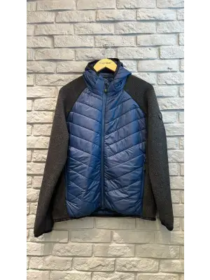 2AS Lucas Erkek Kapşonlu Tam Fermuarlı Lacivert Mont