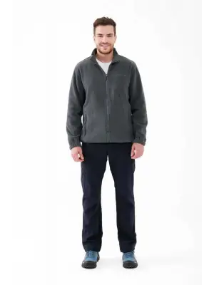 2AS Saka Tam fermuarlı Erkek Polar Sweatshirt Antrasit