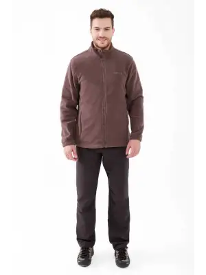 2AS Saka Tam Fermuarlu Erkek Polar Sweatshirt Mürdüm