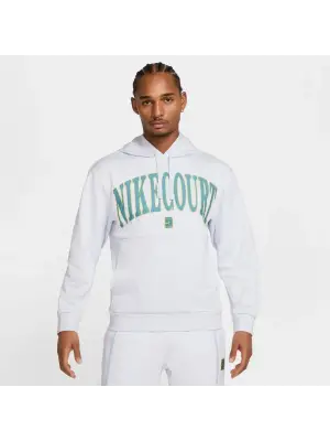 NikeCourt Dri-FIT Fleece Heritage Hoodie Erkek Beyaz Sweatshirt