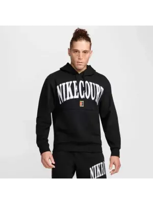 NikeCourt Dri-FIT Fleece Heritage Hoodie Siyah Erkek Sweatshirt