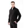 2AS Cedric Erkek Yarım Fermuarlı İnce Polar Sweatshirt Siyah