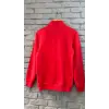 2AS Elba Unisex 3 İp Dik Yaka Yarım Fermuarlı Sweat Kırmızı