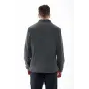 2AS Saka Tam fermuarlı Erkek Polar Sweatshirt Antrasit
