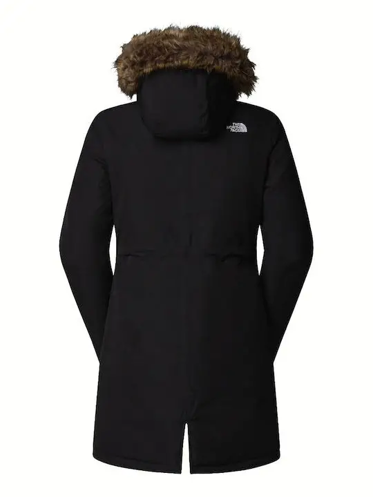 The North Face Zaneck Kadın Kışlık Uzun Parka Ceket Kapüşonlu Siyah