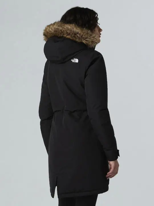 The North Face Zaneck Kadın Kışlık Uzun Parka Ceket Kapüşonlu Siyah