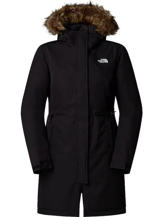 The North Face Zaneck Kadın Kışlık Uzun Parka Ceket Kapüşonlu Siyah