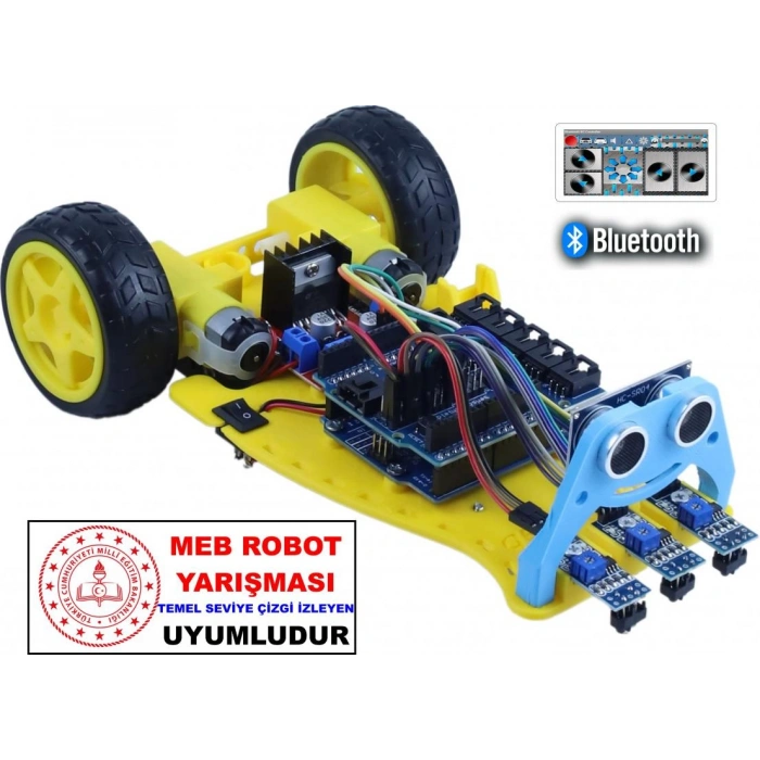2WD MULTİTRON ARAÇ KİTİ V1ÇİZGİ İZLEYEN ENGELDEN KAÇAN BLUETOOTH (DEMONTE)