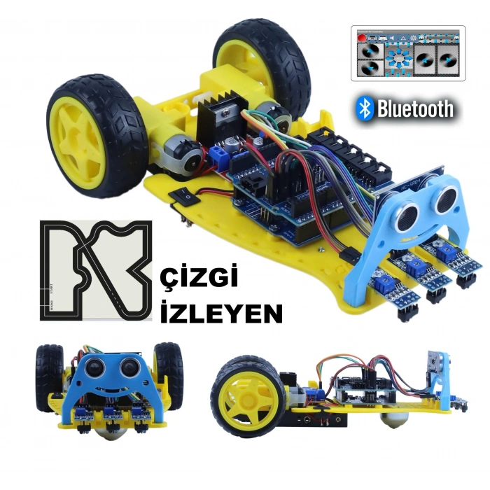 2WD MULTİTRON ARAÇ KİTİ V1ÇİZGİ İZLEYEN ENGELDEN KAÇAN BLUETOOTH (DEMONTE)