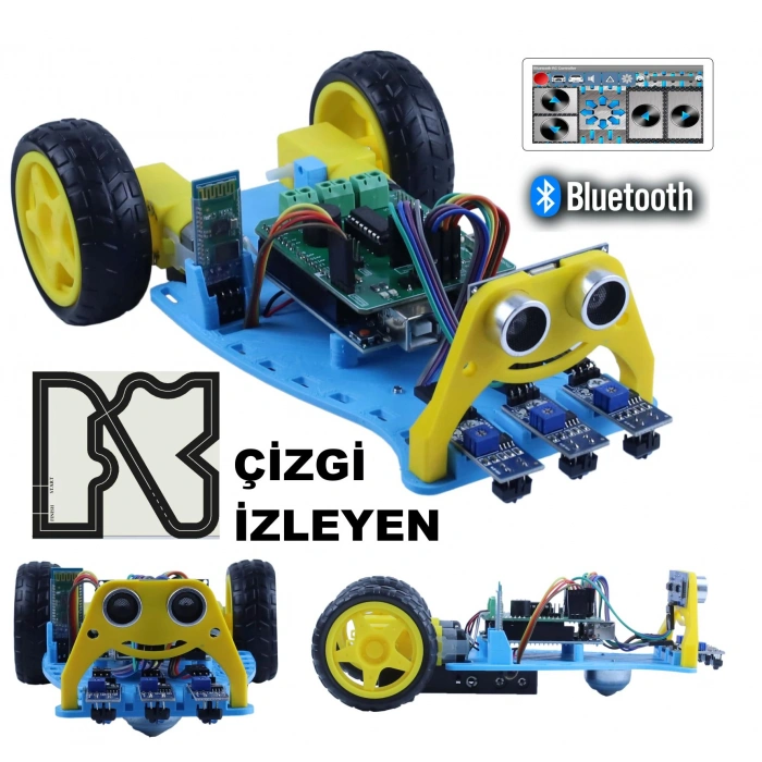 2WD MULTİTRON ARAÇ KİTİ V3ÇİZGİ İZLEYEN ENGELDEN KAÇAN BLUETOOTH (DEMONTE)