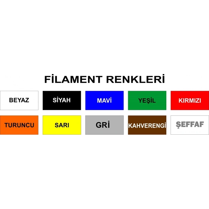 3D Kalem Yazıcı için 10 renk 30 metre (10 x 3 metre) PLA Filament