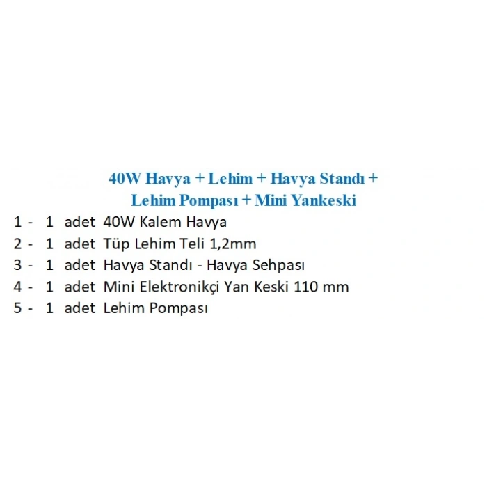 40W Havya + Lehim + Havya Standı + Lehim Pompası + Mini Yankeski
