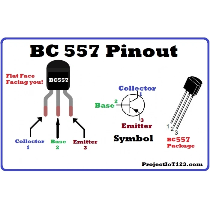 5 adet BC 557 PNP Transistör