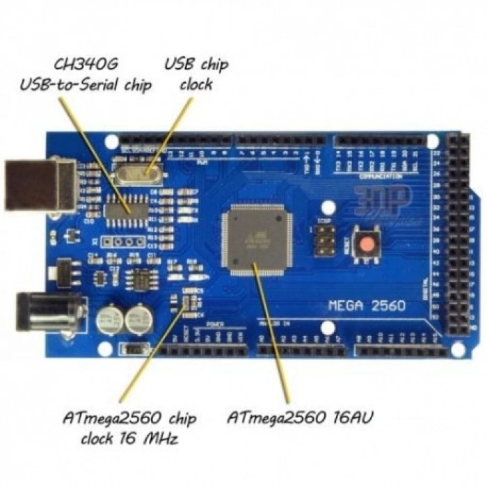 Arduino MEGA 2560 R3 Klon + USB Kablo - (USB Chip CH340)