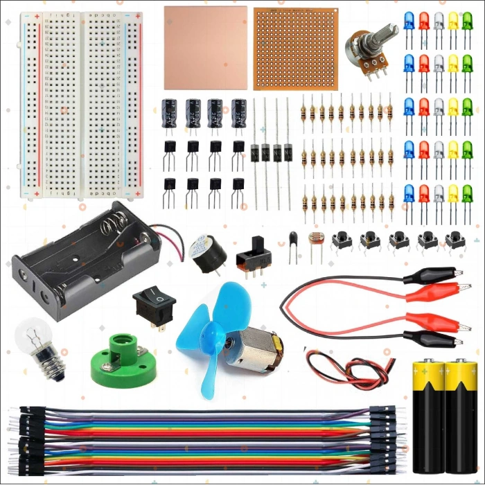 Breaboard Temel Elektrik ve Elektronik Eğitim Set (Lamba Motor ve Breadbord set)
