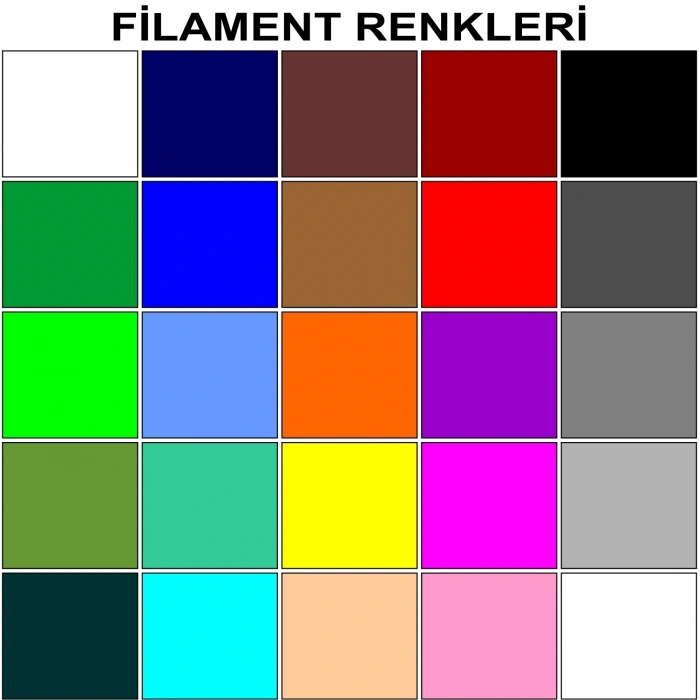 KAMUFLAJ 3D Kalem Yazıcı+25 renk 50 metre(25x2metre)PLA Filament