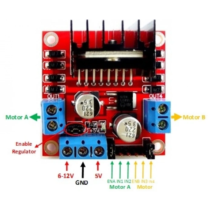 L298N DC Motor Sürücü Modülü