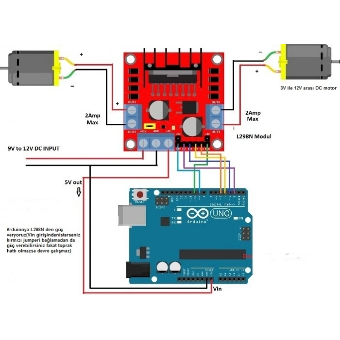 L298N DC Motor Sürücü Modülü