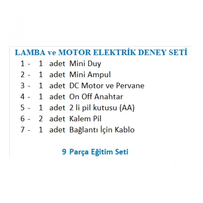 LAMBA ve MOTOR ELEKTRİK DENEY SETİ