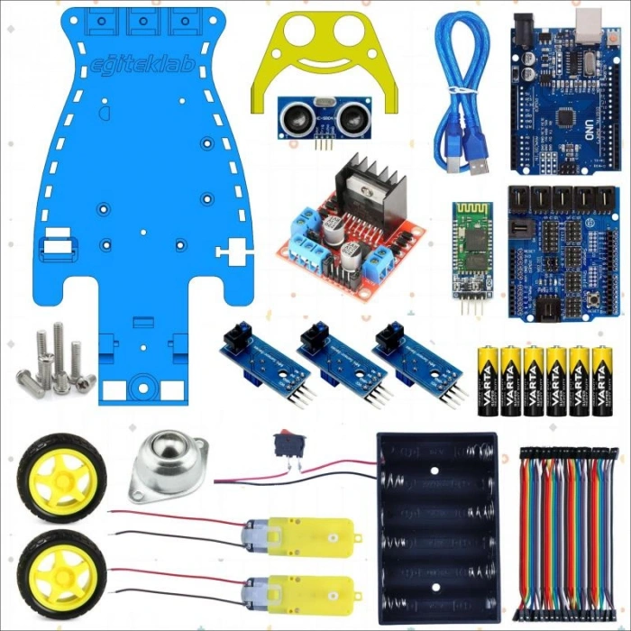 MESLEK LİSESİ ROBOTİK KODLAMA DERSİ ARDUİNO UYGULAMA EĞİTİM SETİ + ARAÇ KİTİ