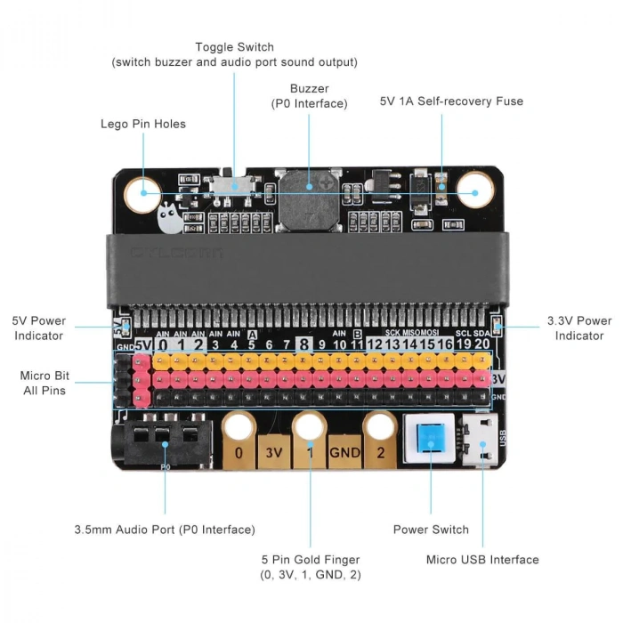 Micro:Bit genişletme kartı IO BIT V2.0