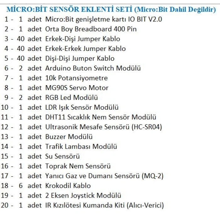 MİCRO:BİT SENSÖR EKLENTİ SETİ (Micro:Bit Dahil Değildir)