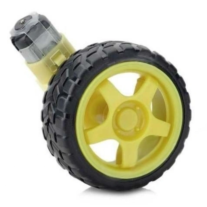 Redüktörlü Motor (6V-250RPM) + Tekerlek Kiti