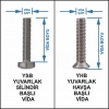 100 adet M3x30 mm YSB (Yuvarlak Silindir Başlı) Vida