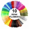 3D Kalem Yazıcı için 10 renk 100 metre (10x10 metre) PLA Filament