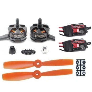 2 adet MT2204 2300Kv Fırçasız Motor CW/CCW + 5045 Pervane + 20A Esc