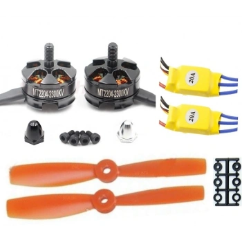2 adet MT2204 2300Kv Fırçasız Motor CW/CCW + 5045 Pervane + 20A Esc