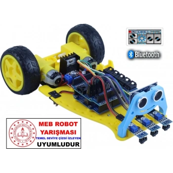 2WD MULTİTRON ARAÇ KİTİ V1ÇİZGİ İZLEYEN ENGELDEN KAÇAN BLUETOOTH (DEMONTE)