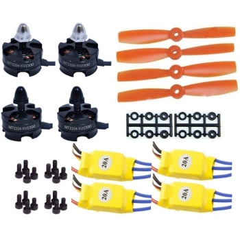 4 adet MT2204 2300Kv Fırçasız Motor CW/CCW + 5045 Pervane + 20A Esc