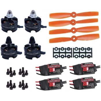 4 adet MT2204 2300Kv Fırçasız Motor CW/CCW + 5045 Pervane + 20A Esc