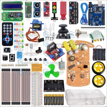 ARDUİNO GELİŞMİŞ SÜPER BAŞLANGIÇ EĞİTİM SETİ + ARAÇ KİTİ (213 PARÇA)