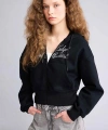 DEFACTO Kadın Kapüşonlu Baskılı Fermuarlı Sweatshirt