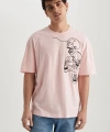 DEFACTO Erkek Bisiklet Yaka Baskılı %100 Pamuk T-shirt