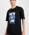 DEFACTO Erkek Baskılı Kısa Kol T-Shirt