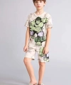 DEFACTO Erkek Çocuk Baskılı Beli Lastikli Pijama Takımı
