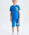 DEFACTO Erkek Çocuk Kral Şakir Regular Fit Sweatshirt Kumaşı Şort