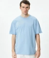 KOTON Erkek Oversize Bisiklet Yaka Kısa Kollu Pamuklu T-shirt