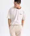 DEFACTO Erkek Oversize Fit Bisiklet Yaka Nakışlı T-shirt