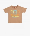 KOTON Çocuk Baskılı Kısa Kollu Bisiklet Yaka Pamuklu T-shirt