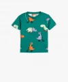 KOTON Erkek Bebek Bisiklet Yaka Dinozor Grafik Baskılı T-shirt