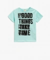 KOTON Erkek Çocuk Baskılı Bisiklet Yaka Pamuklu T-shirt